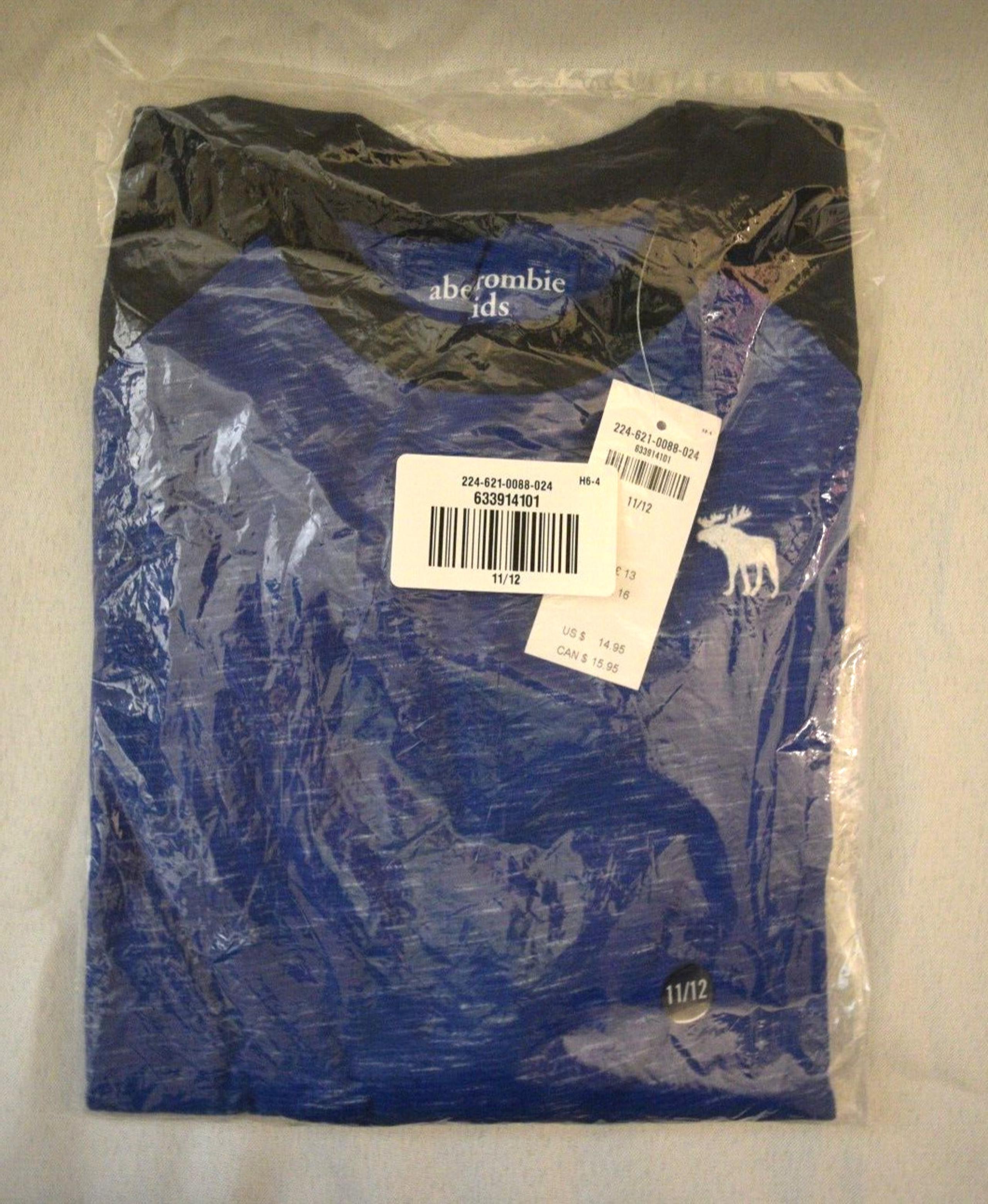 Abercrombie Kids Long Sleeve T-Shirt Youth Boys Size 11/12 Blue