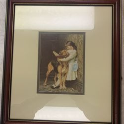 Vintage 1970’s Or 1980’s Framed CHARLES BURTON BARBER NAUGHTY BOY Print