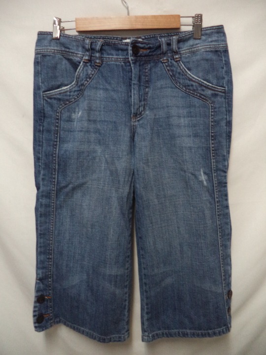 White House Black Market cropped wide leg gaucho jeans denim Size Sz 10