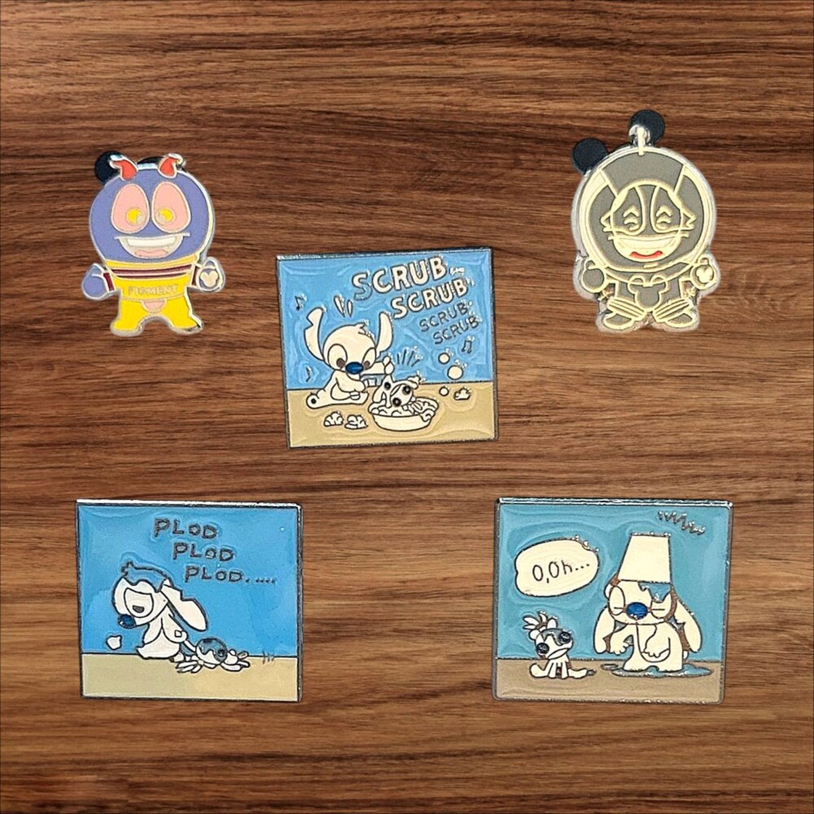 5 Lilo and Stitch Disney Parks Trading Pins, Plus 2 Bonus Pins