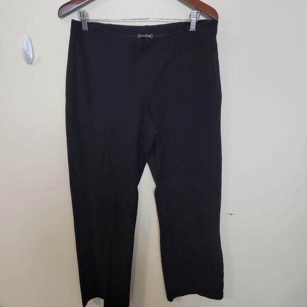 Eileen Fisher Black Viscose Stretch Casual Easy Fit Relaxed Pants Size Medium