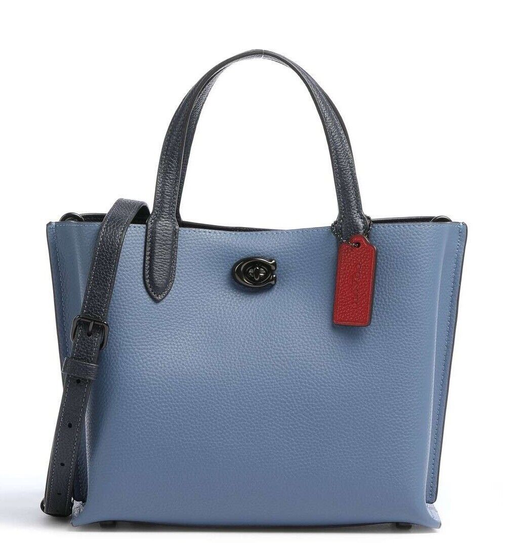 COACH C9092 Willow Tote 24 in Colorblock Signature Interior Washed Chambray NWT