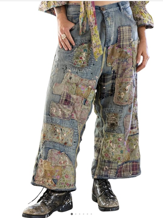 NWT Magnolia Pearl Patchwork Dani Blues Denims Jeans Pants Boho New with Tags