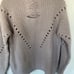 One Grey Day Revolve Sweater Cut Out Distressed High Neck Tan Oatmeal Small