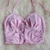 TIC TOC | pink lace-up halter top