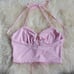 TIC TOC | pink lace-up halter top
