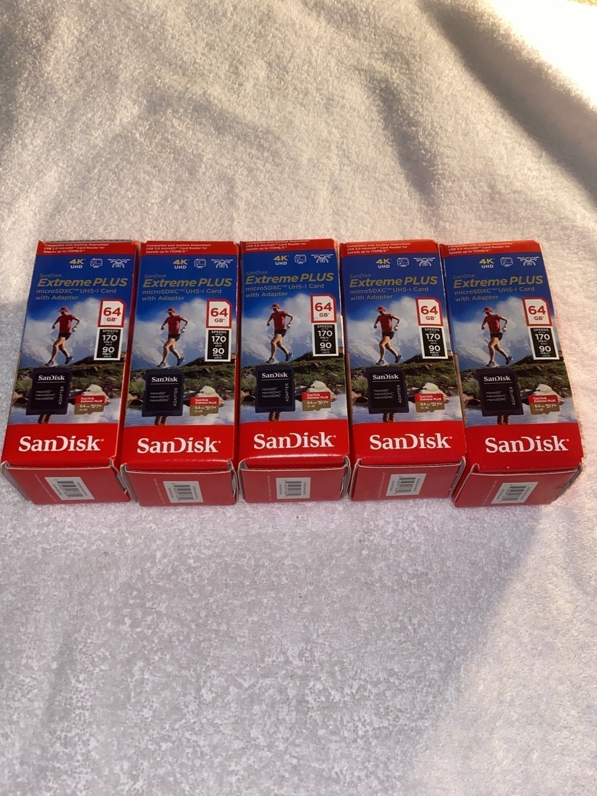 SanDisk ExtremePlus 64GB MicroSDXC with Adapter 5 Pack
