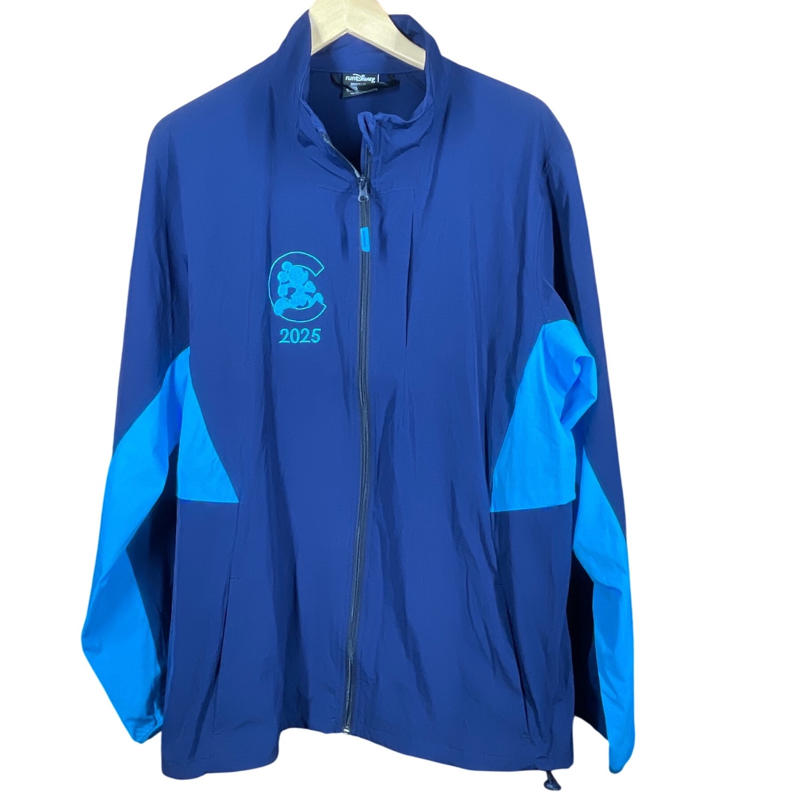 Run Disney Club 2025 Full Zip Jacket Blue Lightweight Sportswear Mens