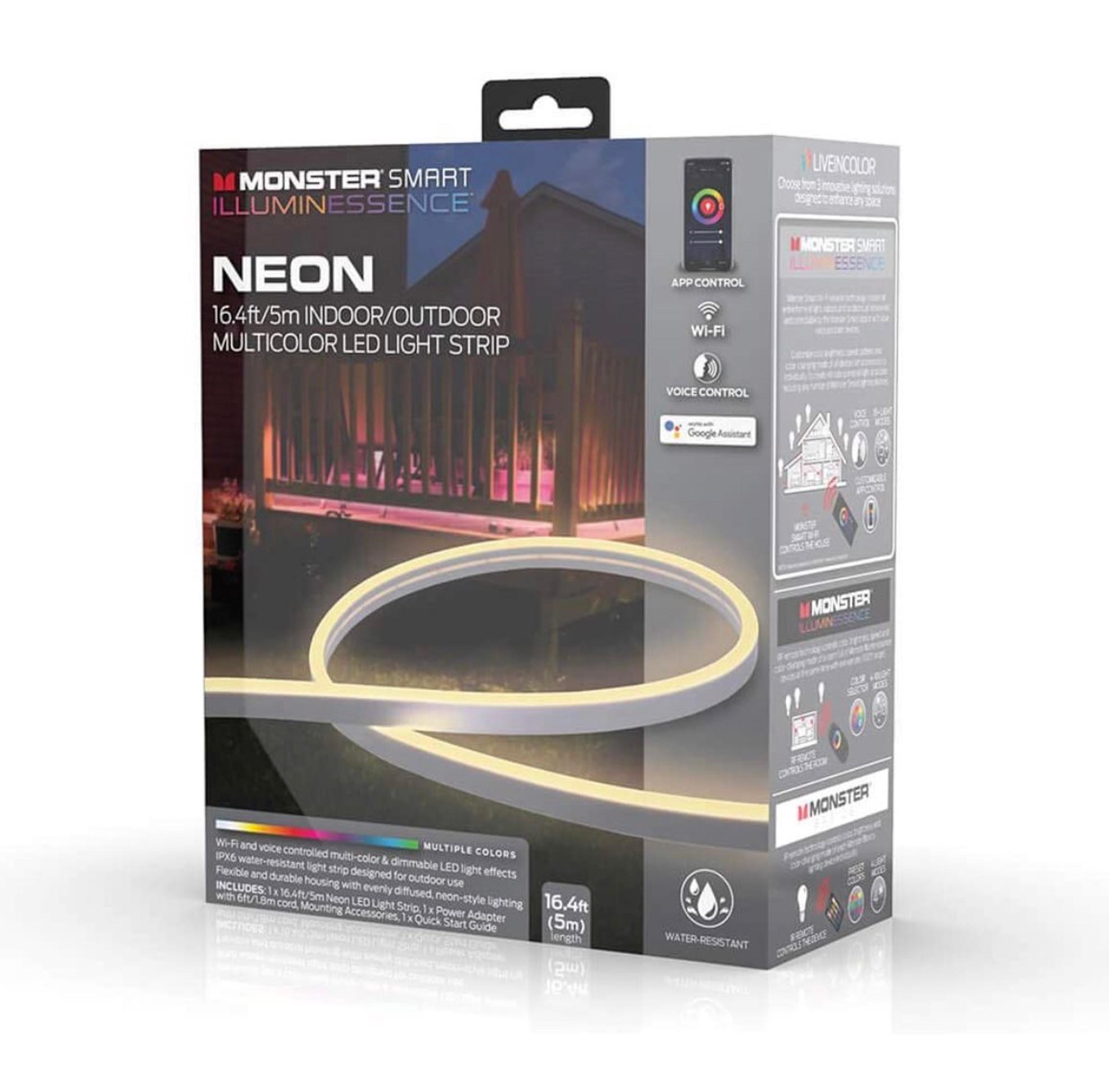 Monster Neon – Smart Indoor/Outdoor Multi-Color LED Light Strip – 5m (16.4ft)