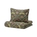 Ikea KARRDUNORT Full/Queen Duvet Cover w/2 Pillowcases Bed Set Dark Green/Floral