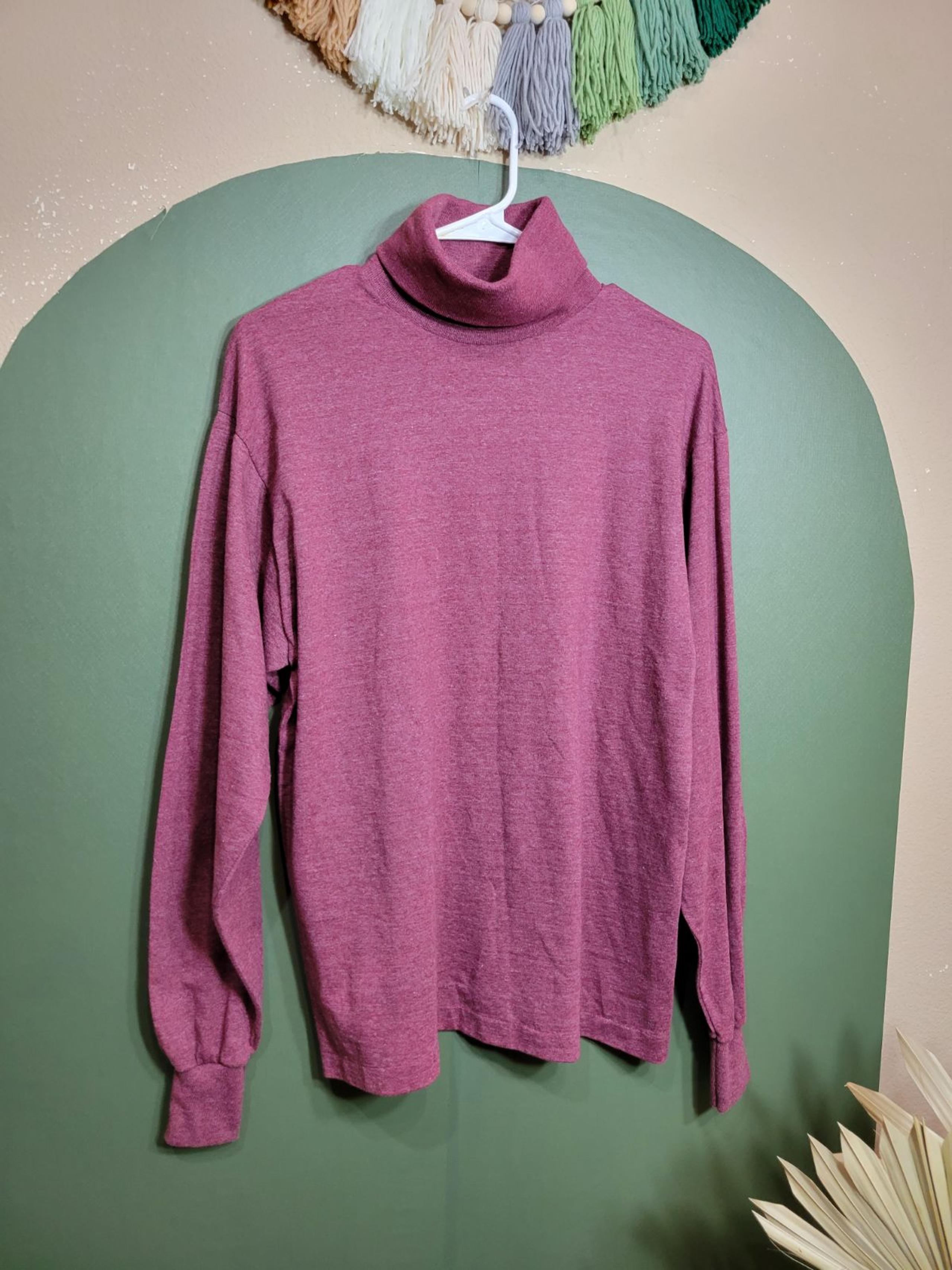 VINTAGE 90s Fruit of the Loom Red Turtleneck