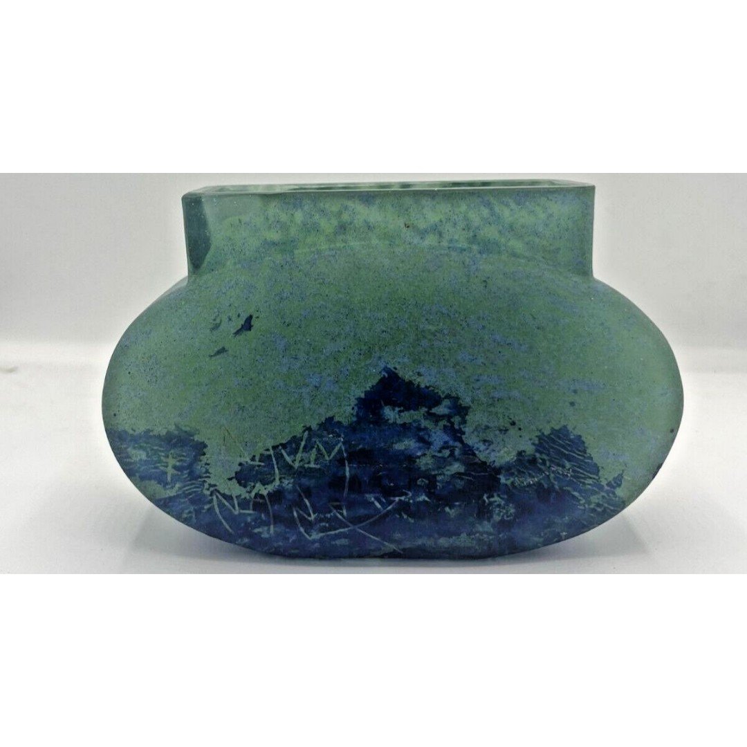 Daum Blue Green Vase