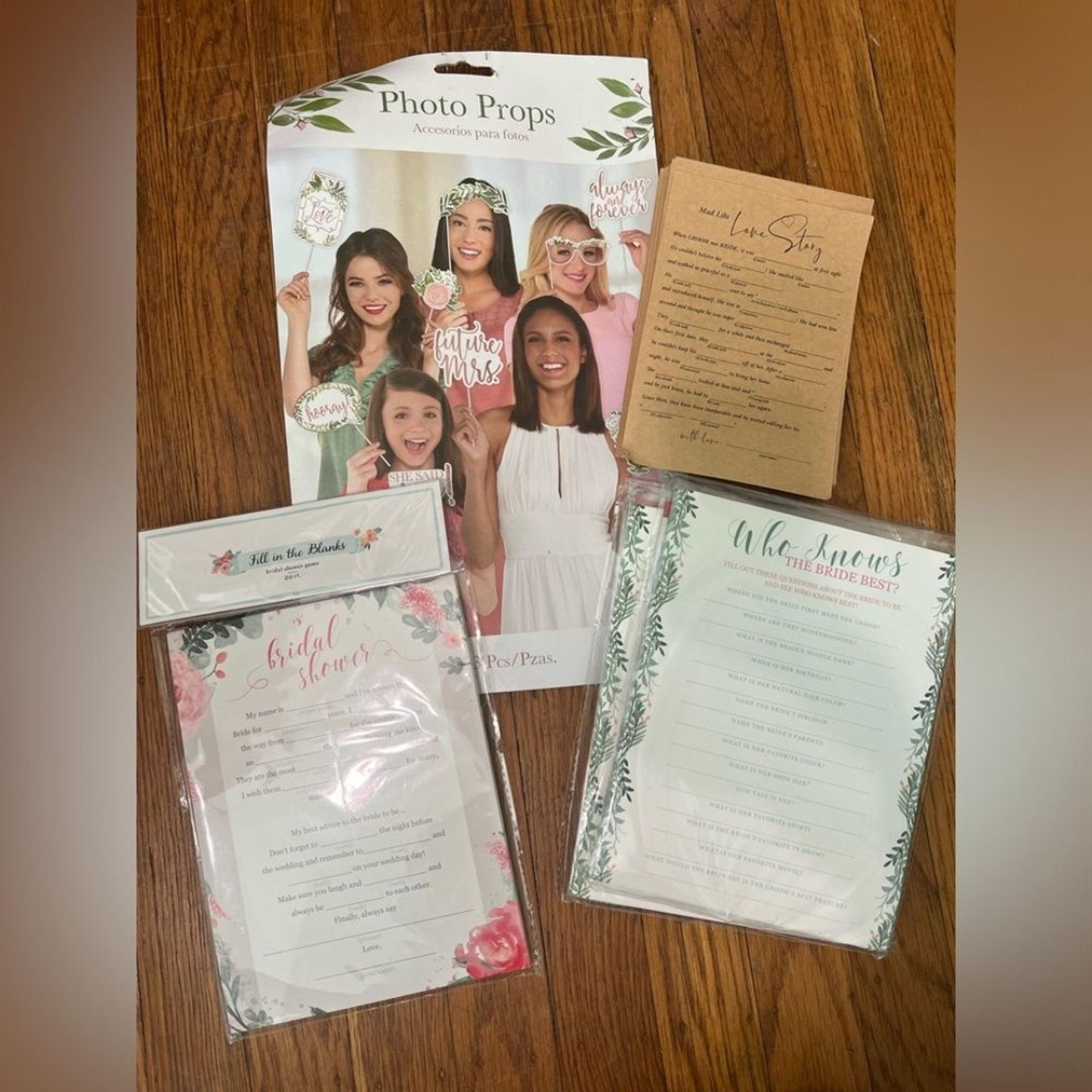 Lot of Bridal Shower Games Bachelorette Party Activities Photo Booth Props