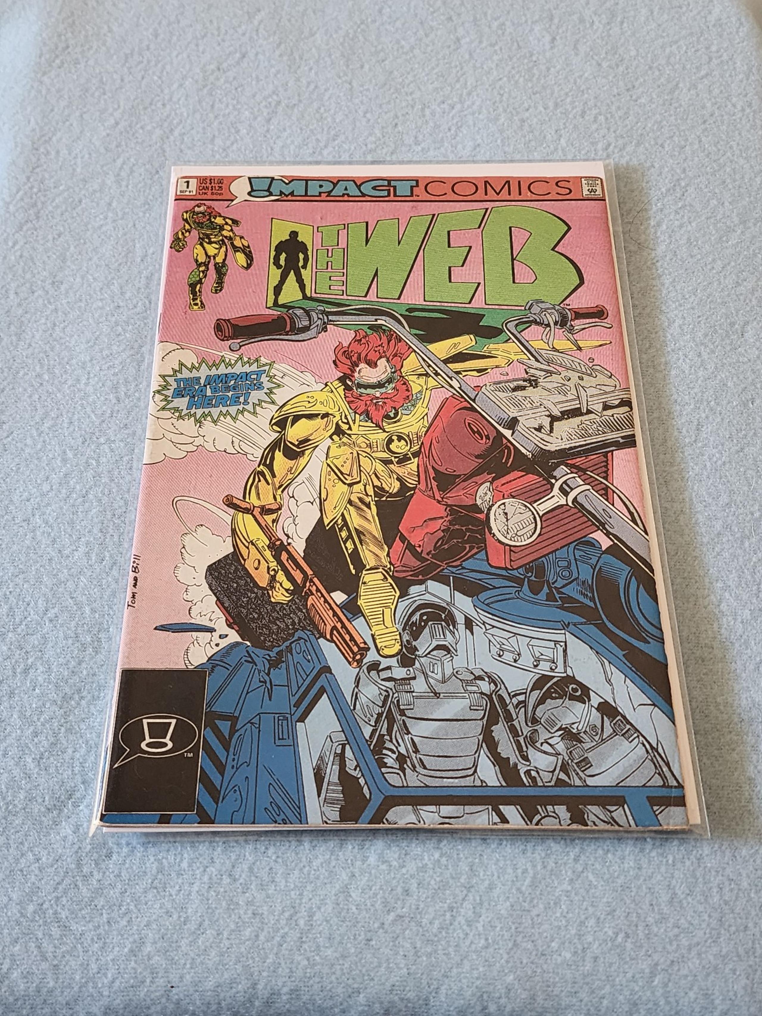 Impact Comics The Web # 1 September 1991 Very Good Condition in Bag and Board