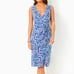 NWT Lilly Pulitzer Odella V-Neck Midi Dress Zip Barton Blue Star Gazing Sz 14
