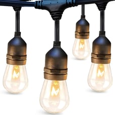 48 FT Outdoor String Lights 18 Edison Vintage Bulbs