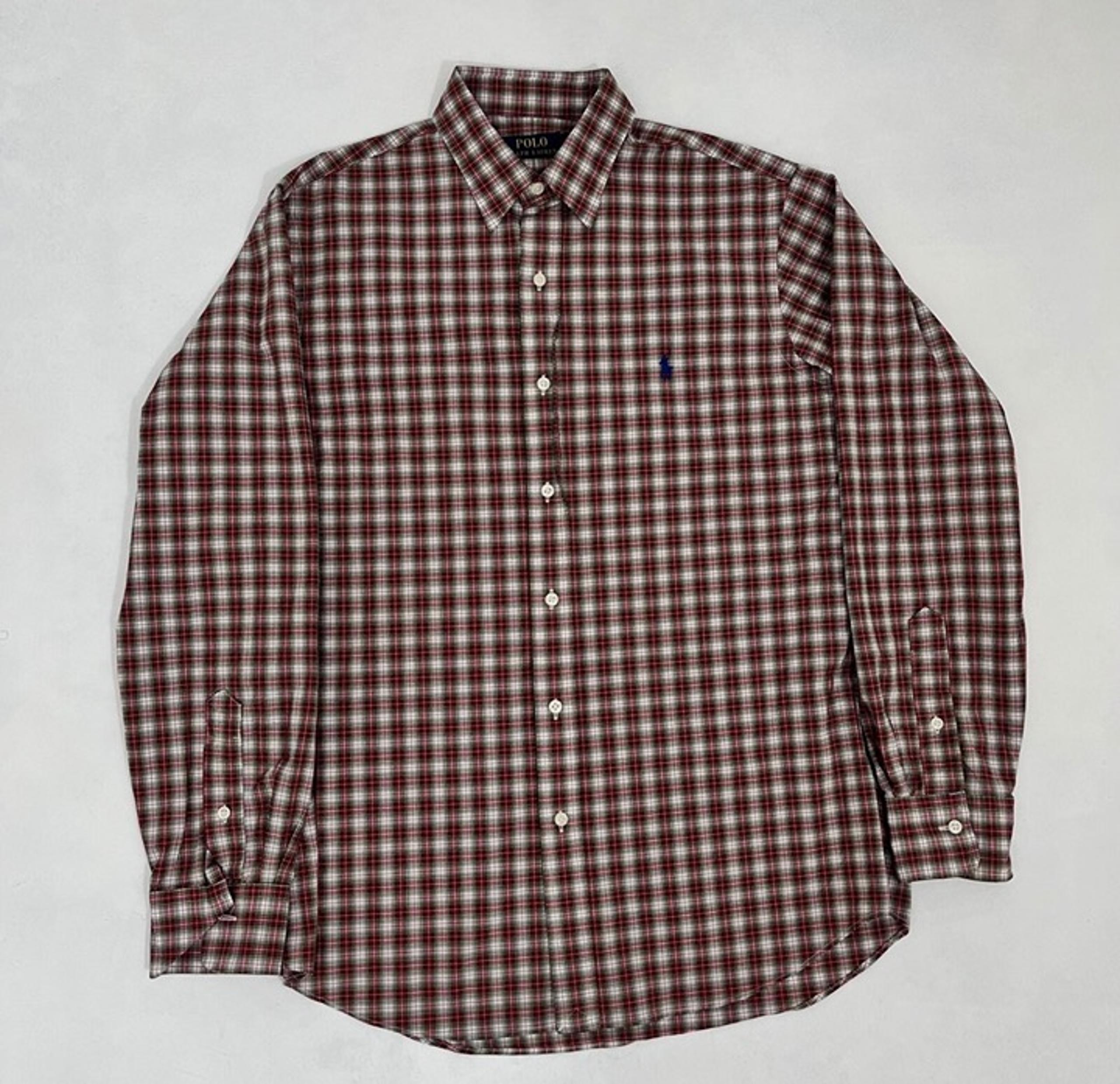 Ralph Lauren Men’s Medium 15.5 Red Green Yellow Plaid Dress Shirt Collared