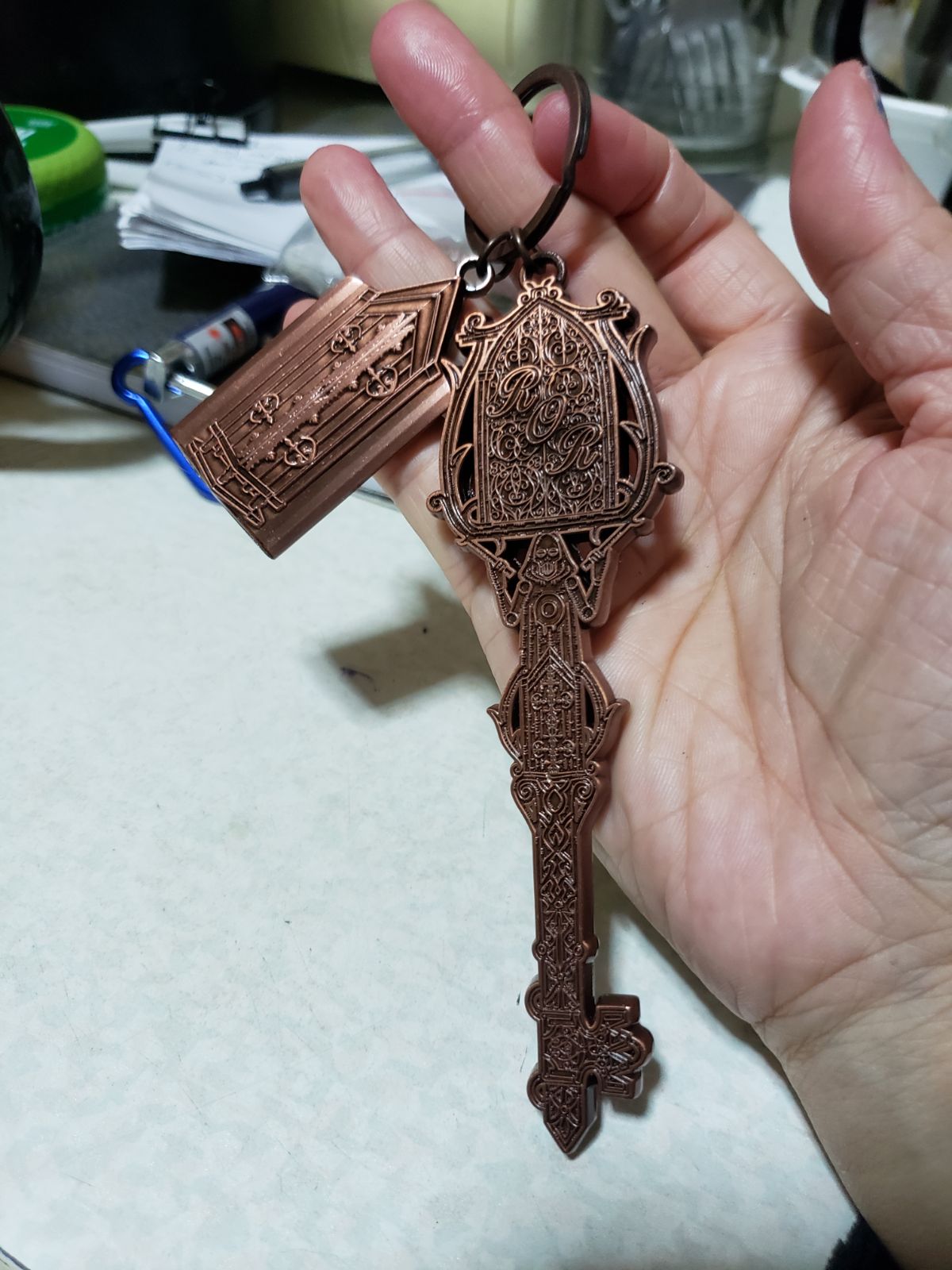 Wizarding trunk room of requirement keychain