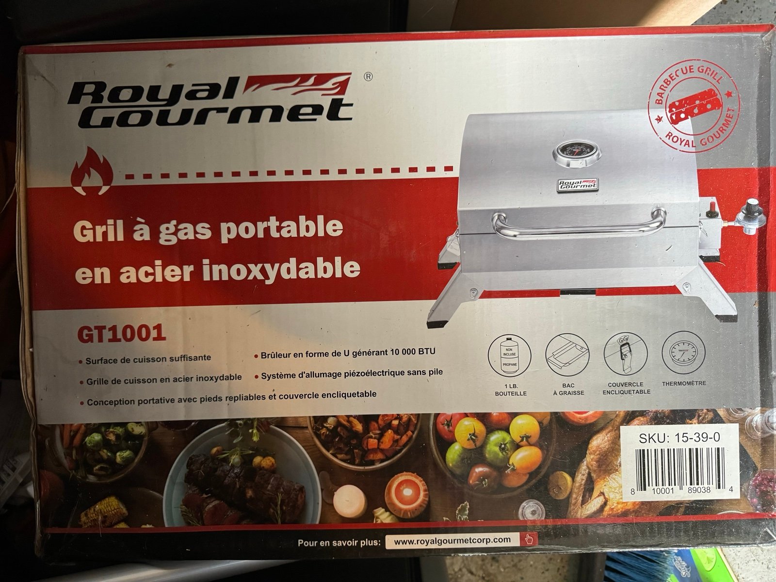 Royal Gourmet Gas Grill Stainless Steel Portable Tabletop Propane Grill Silver