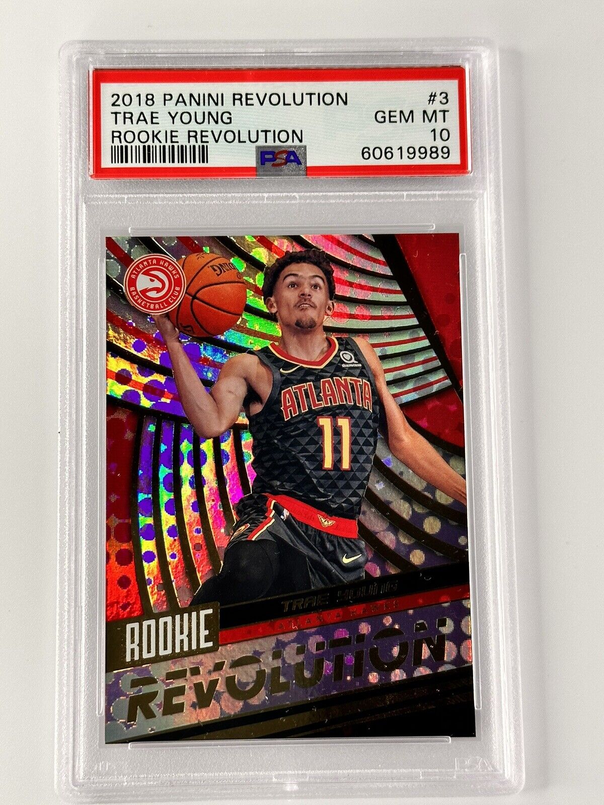 2018-19 Revolution Trae Young Rookie Insert Parallel RC SP PSA 10 Gem Mint #3