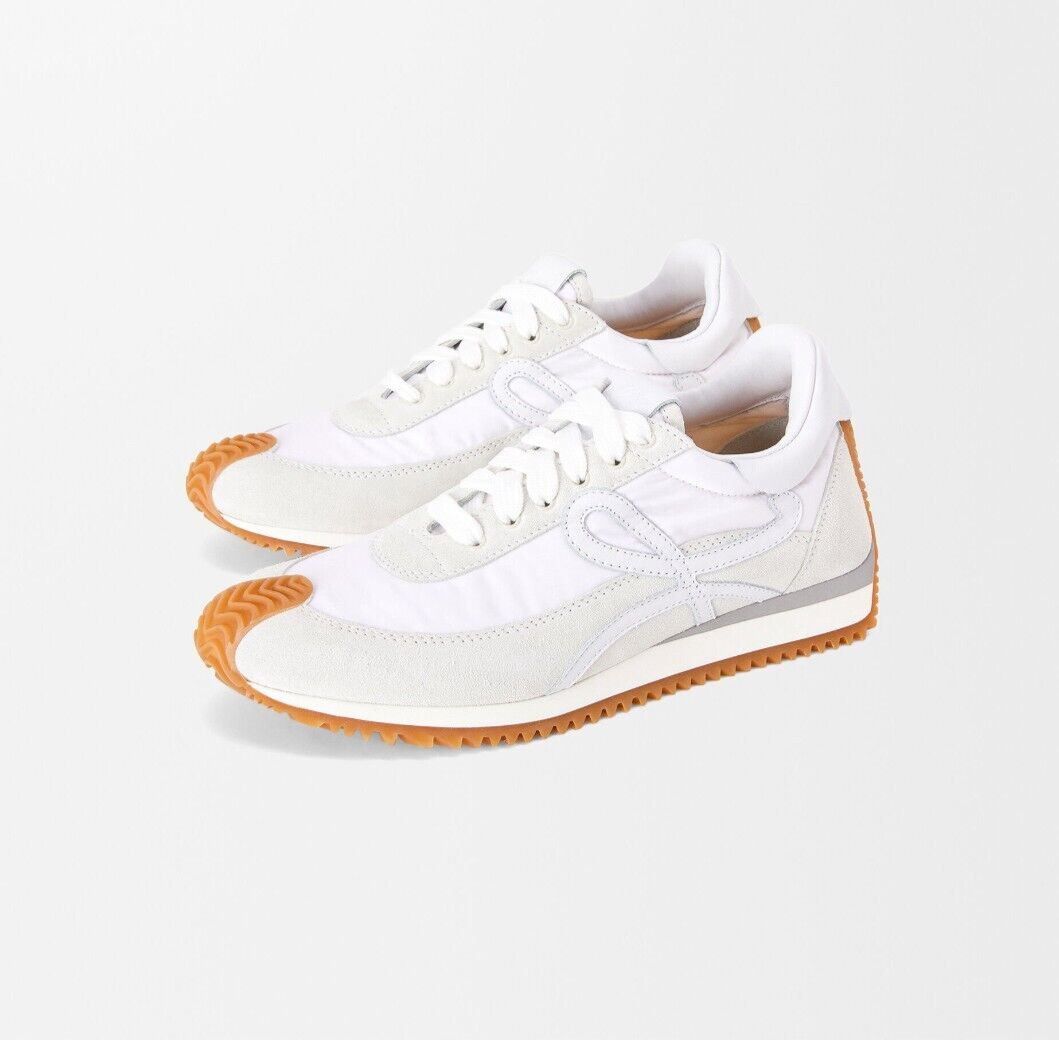 NEW LOEWE Flow Runner Sneakers in nylon and suede White EU 39 US 9 L monogram