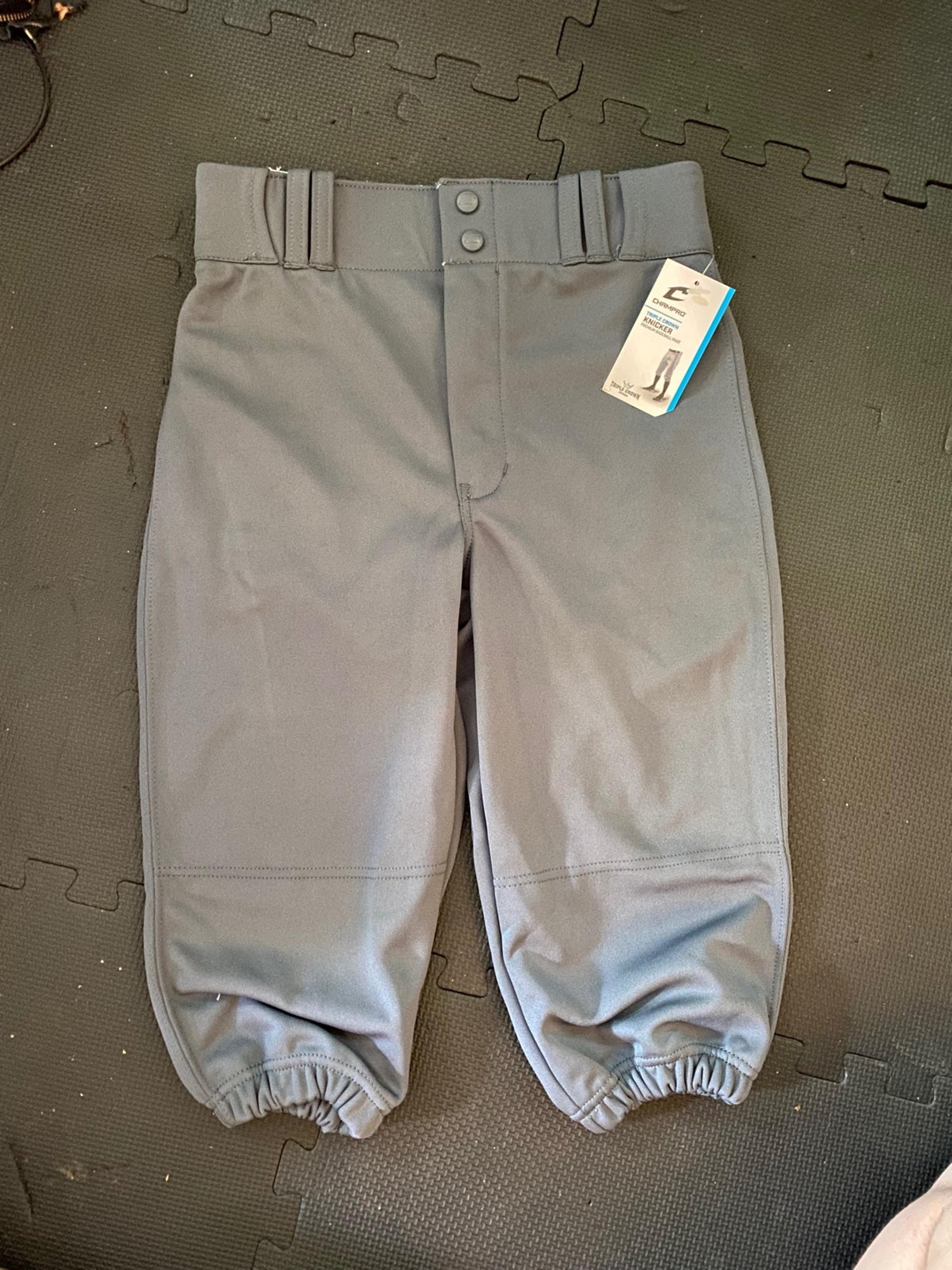 Champro Triple Crown Knicker Solid Youth Baseball Pants Grey large