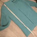 FILIPPA K Womens Wool Knit Turquoise Teal Open Front Cardigan M