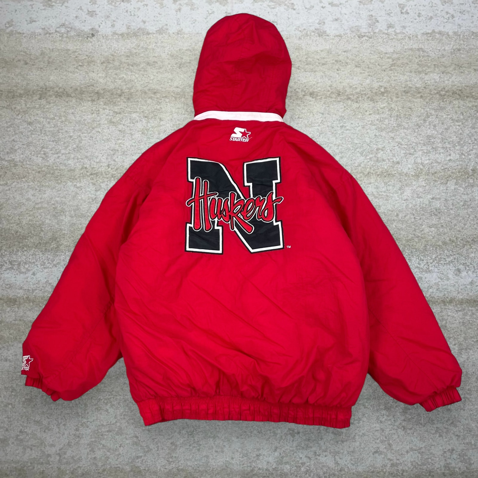 Vintage Nebraska Starter Puffer Jacket Embroidered University Cornhuskers 90s