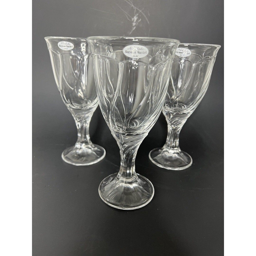Noritake Sweet Swirl water goblets set of 3