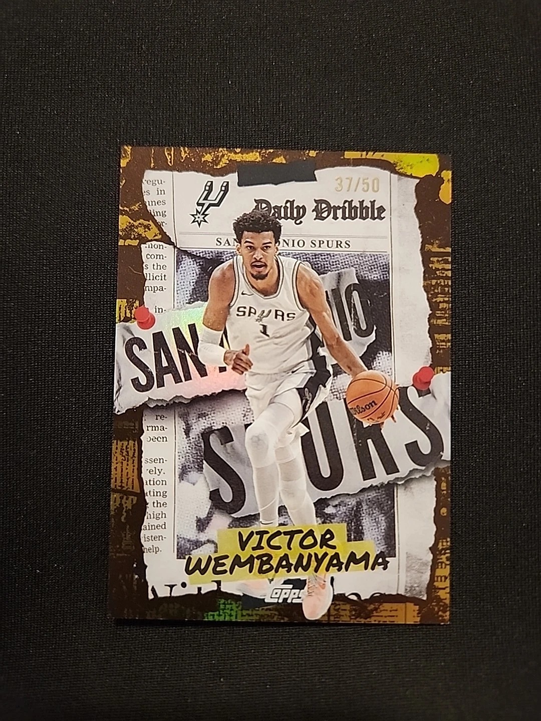 2025-26 Topps Daily Dribble Gold Holofoil Victor Wembanyama Spurs #'d 37/50
