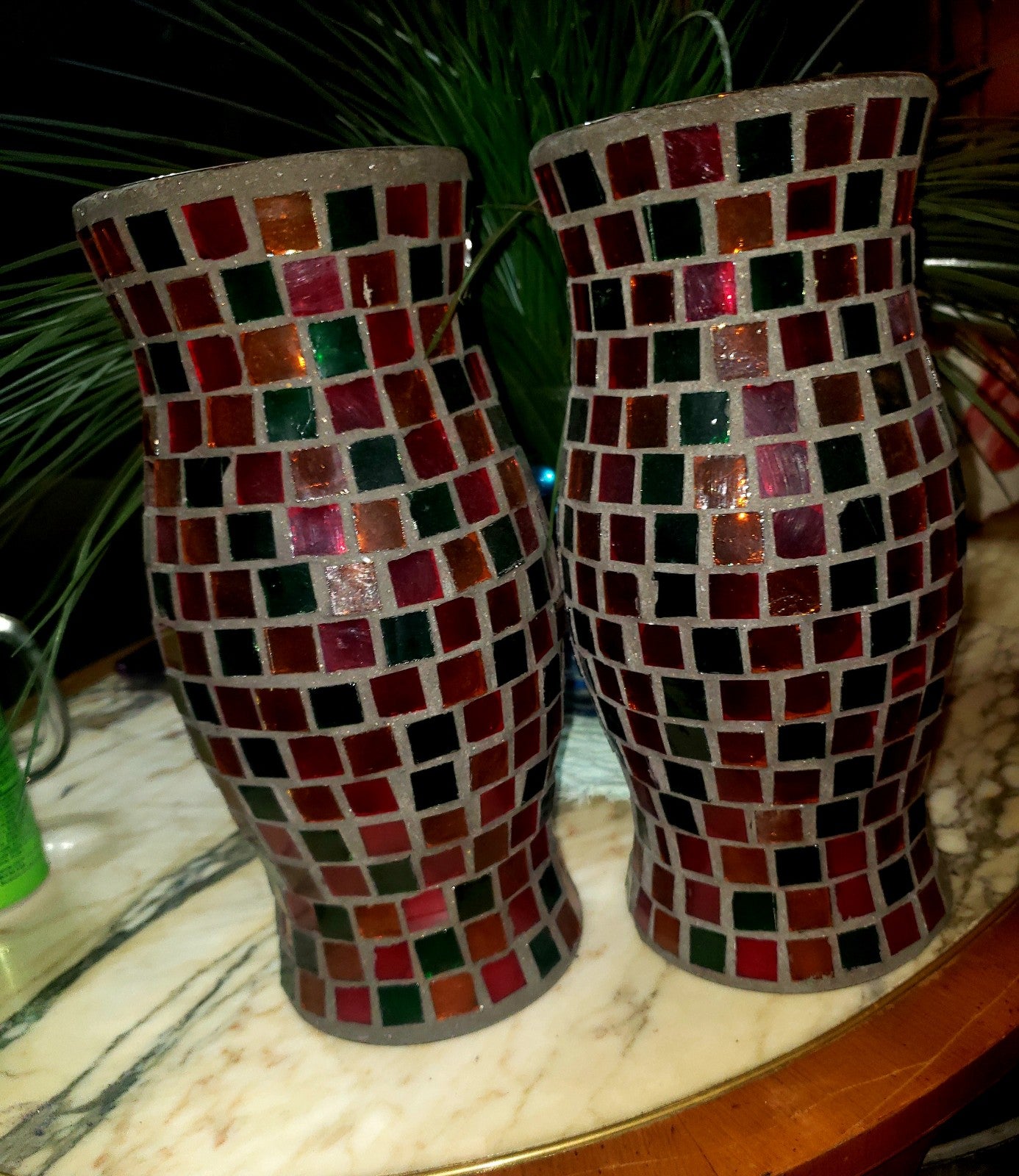Antique mosaic Tiffany style lamp globes