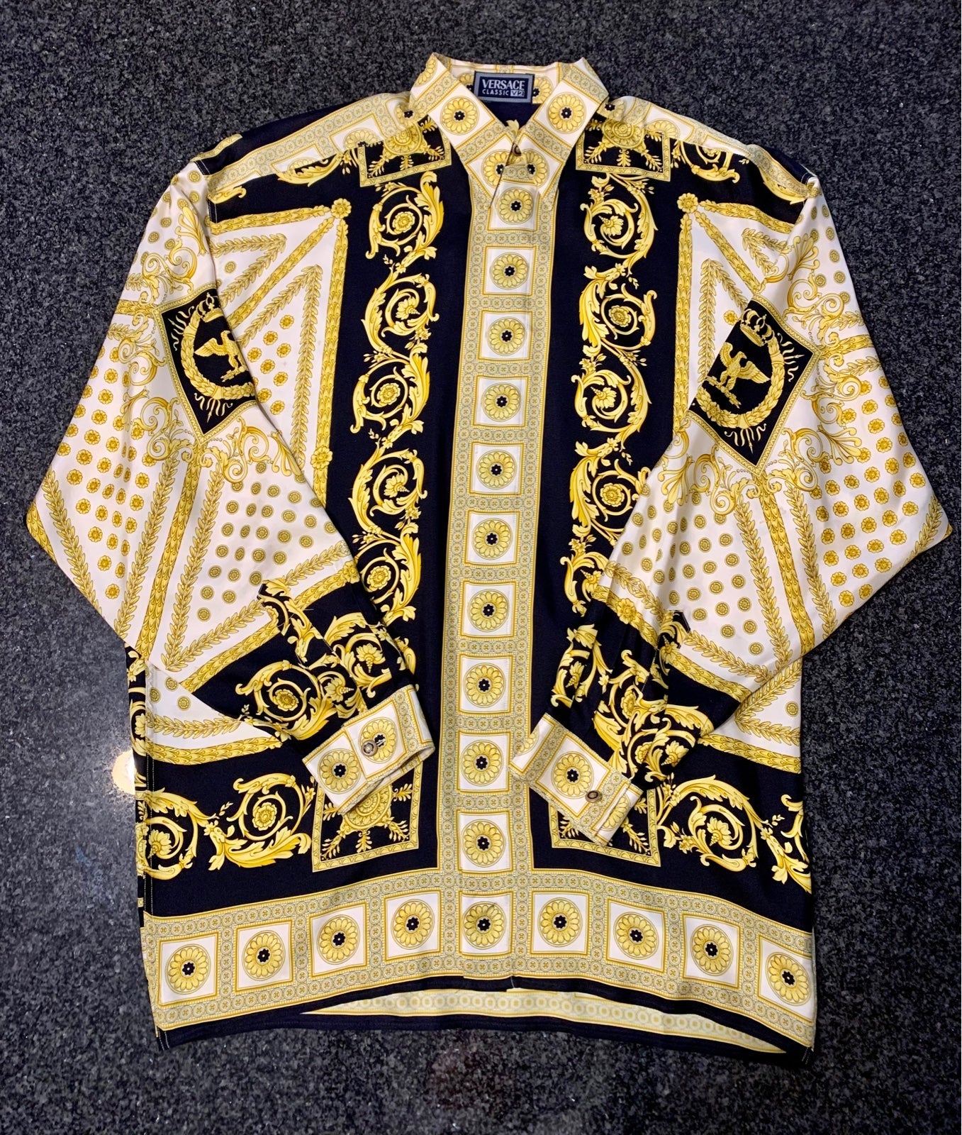 VERSACE Baroque Eagle Silk Shirt