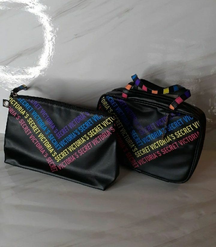 2pcs victoria secret makeup bag set