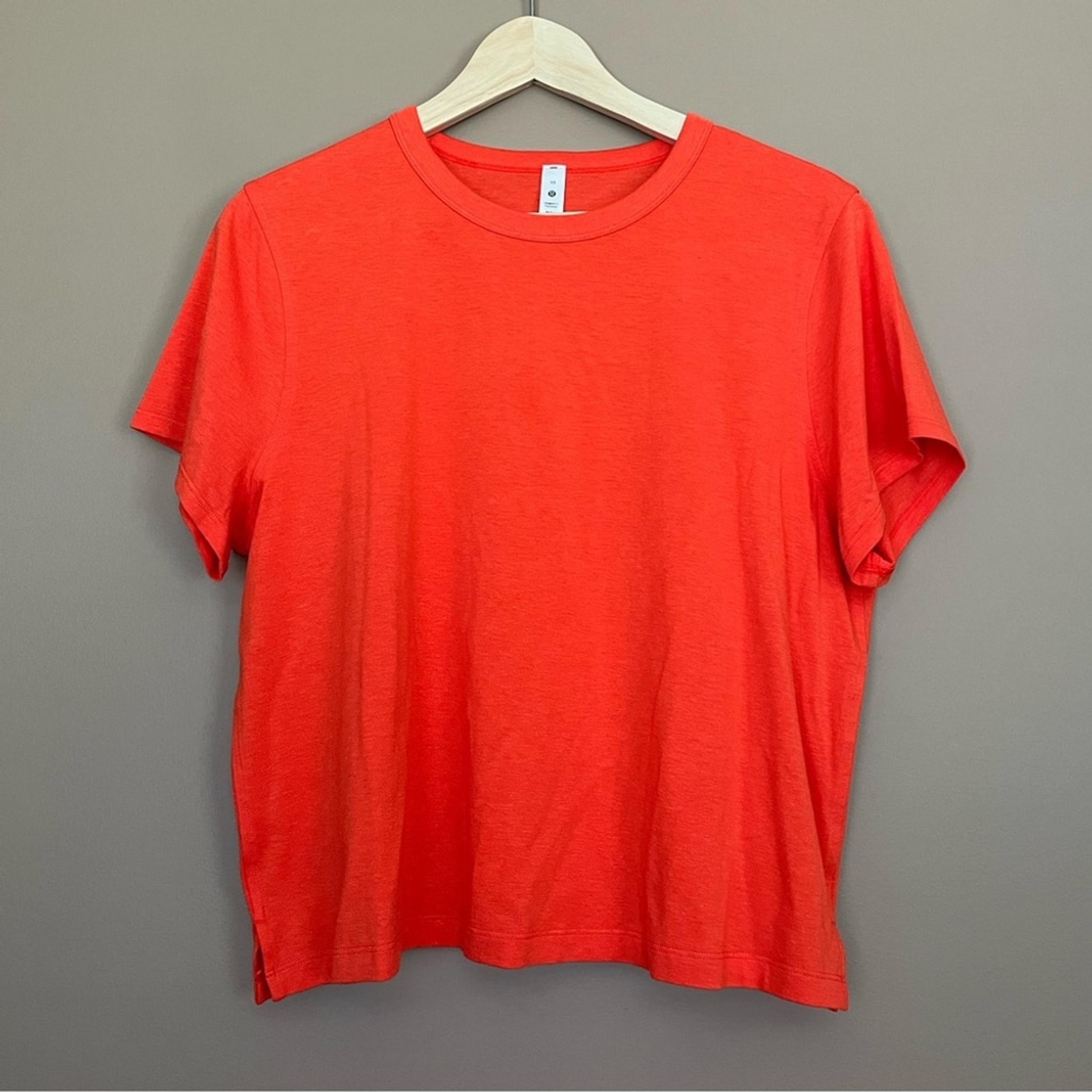 {Lululemon} Classic-Fit Cotton-Blend T-Shirt Short Sleeve in Orange - Womens 10