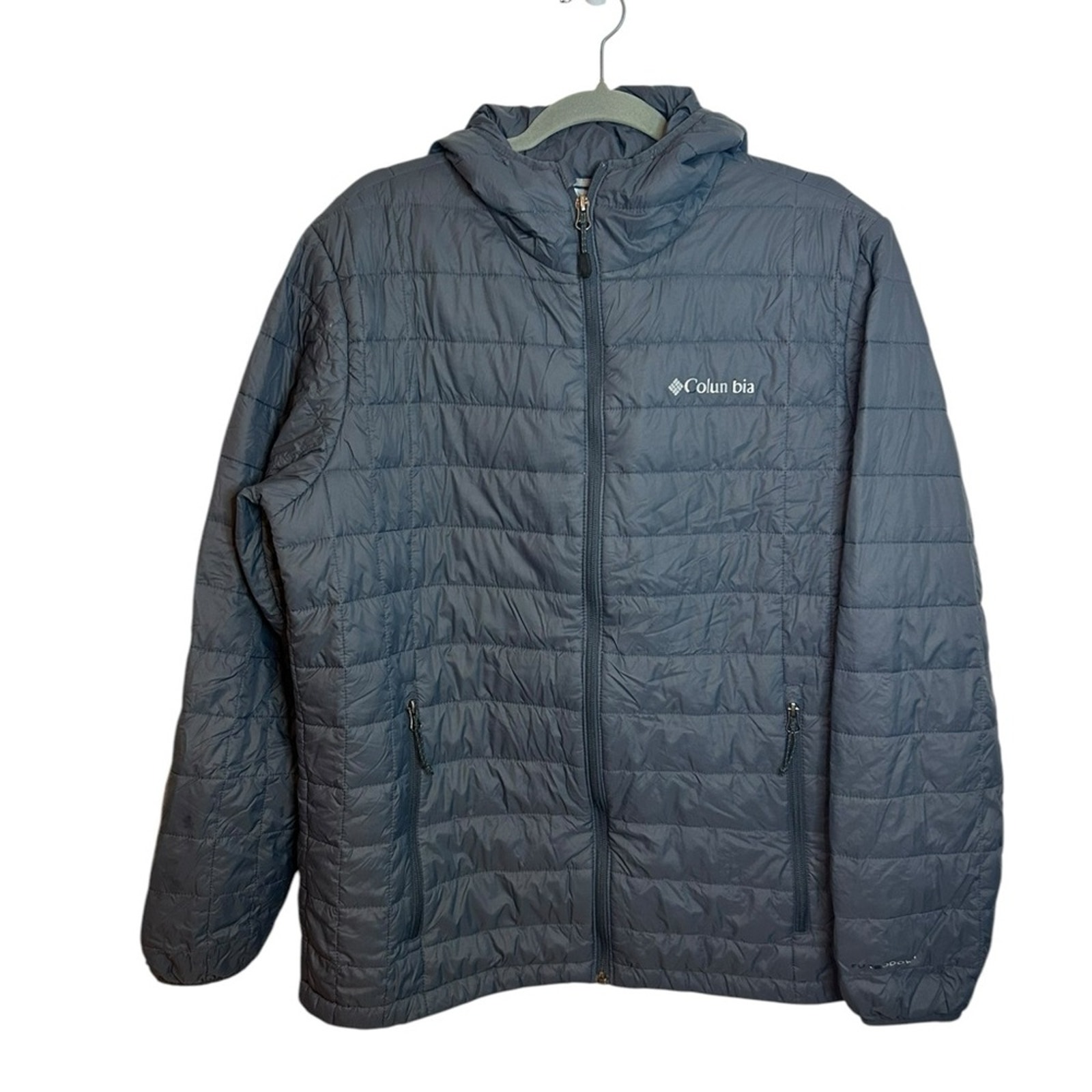 Columbia Voodoo Falls Turbodown Gray Down Filled Lightweight Puffer Jacket