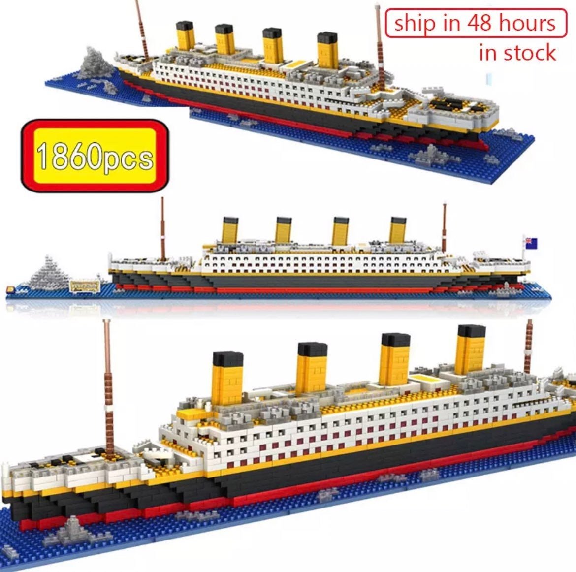 Tatanic ship 3d model building block