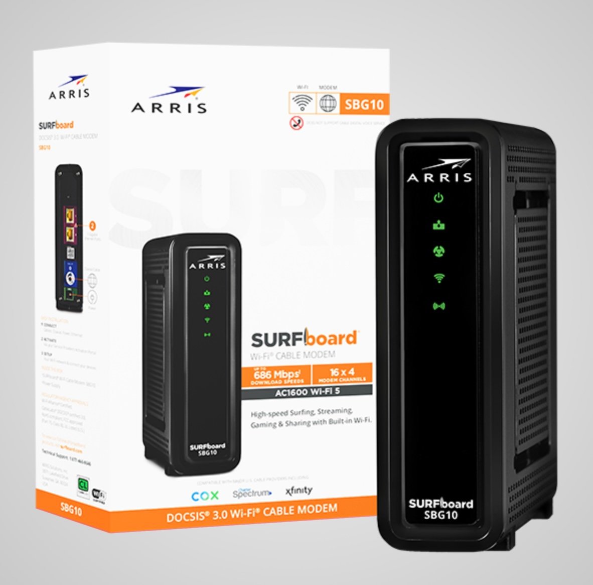ARRIS SURFboard® SBG10 DOCSIS® 3.0 Cable Modem & Wi-Fi® Router