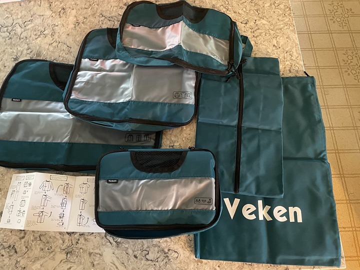 Veken 8 Set Packing Cubes for Suitcases, Travel Bag Organizers for Carry on Lugg