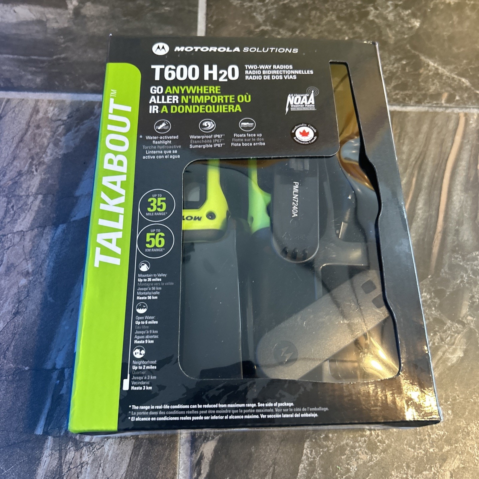 Motorola -T600 H2O - Waterproof - Two Way Radio -Green -2-Pack - New Open Box
