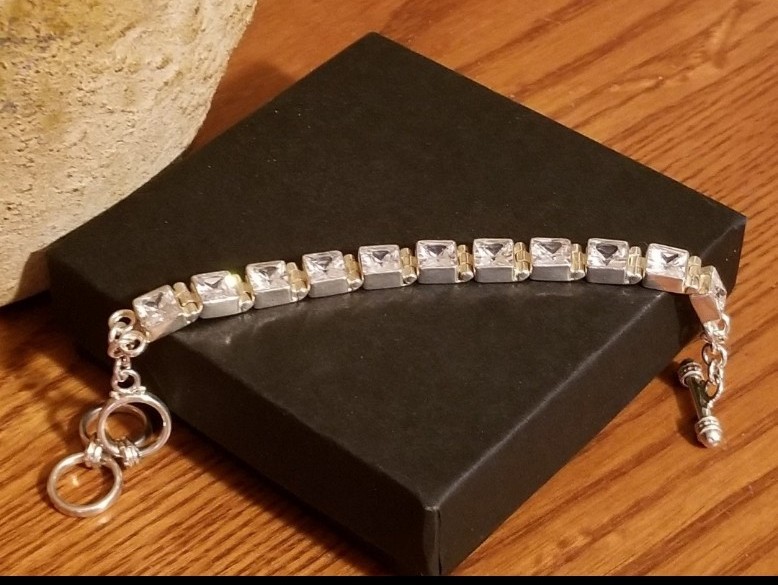 RARE Silpada Sterling Silver & Zirconia Bracelet