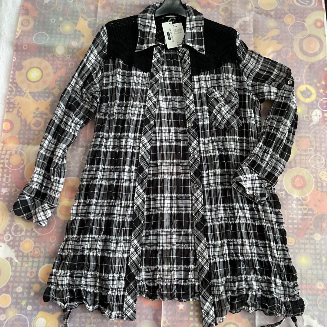 C'est Chica Bleu Plaid Tunic Long Sleeve