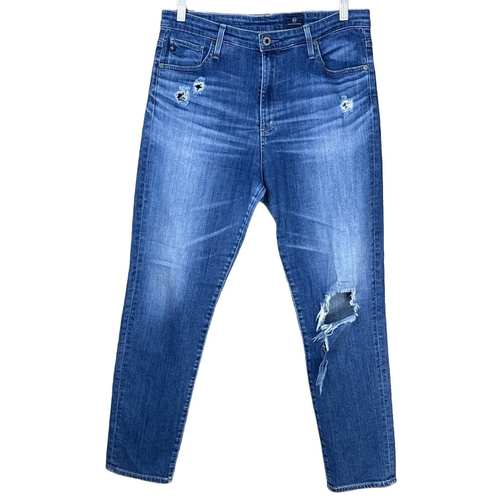 Adriano Goldschmied The High Rise Stevie Ankle Distressed Blue Jeans Size 32