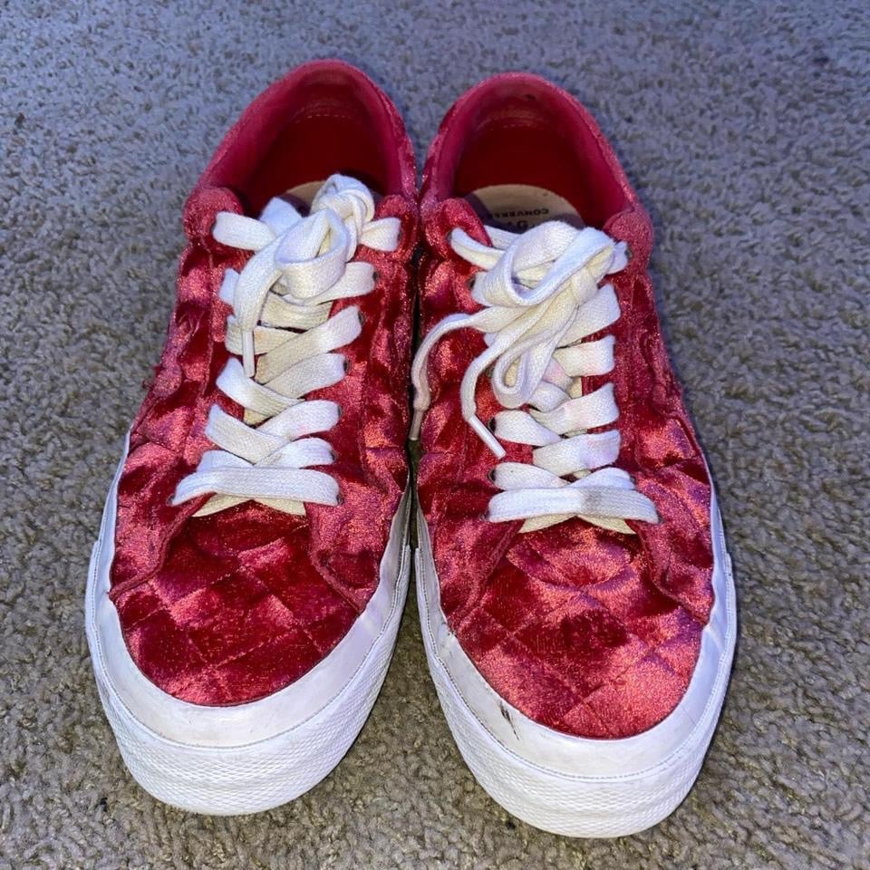 Converse One Star OX Golf Le Fleur Quilted Velvet Sneakers in Barbados Cherry