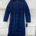 TOMMY HILFIGER Women's Maxi Puffer Hooded Coat Faux Fur Trim Navy Blue