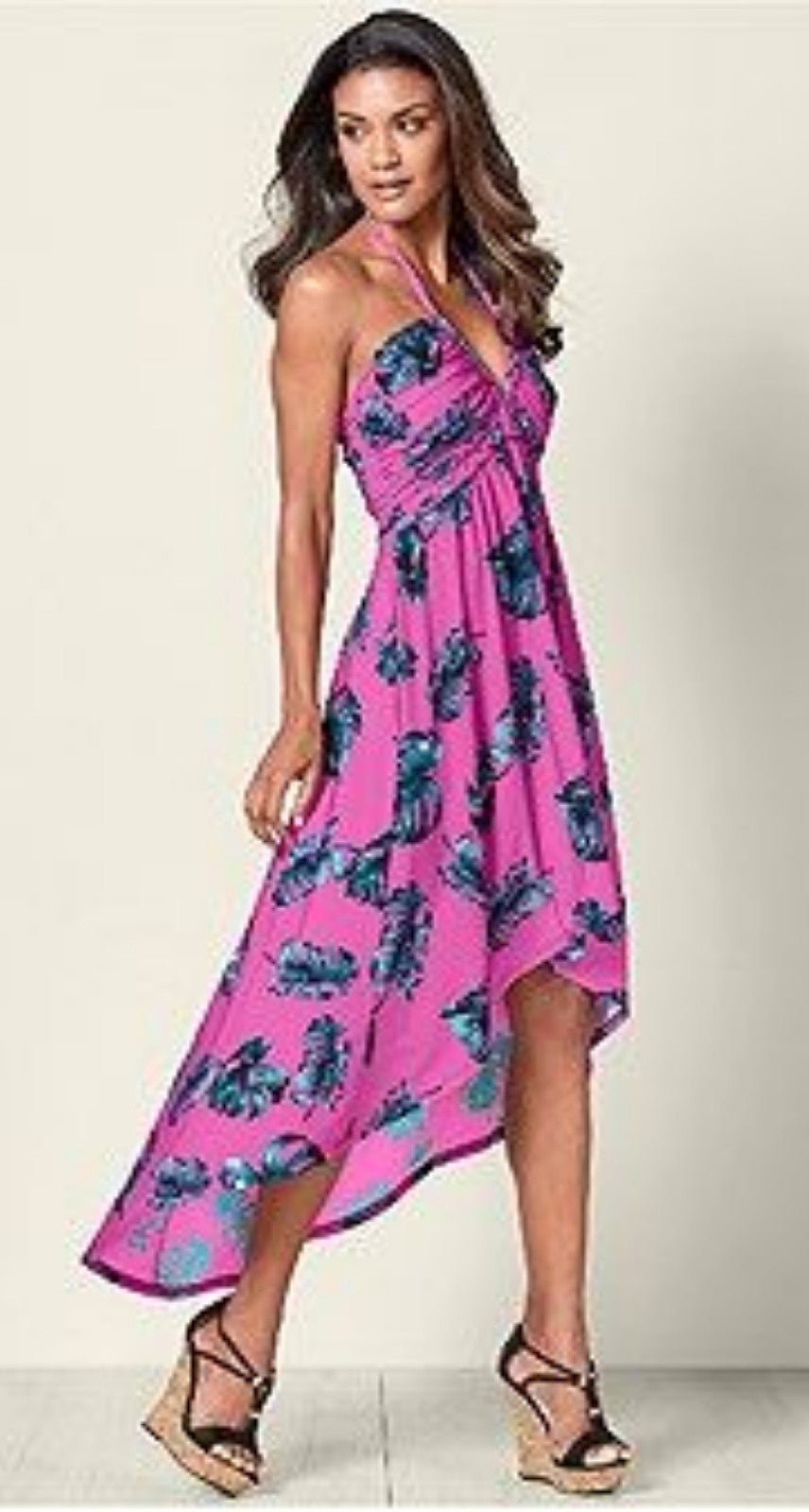 Brand New...Venus Tropical Hi Low Braided Dress XL