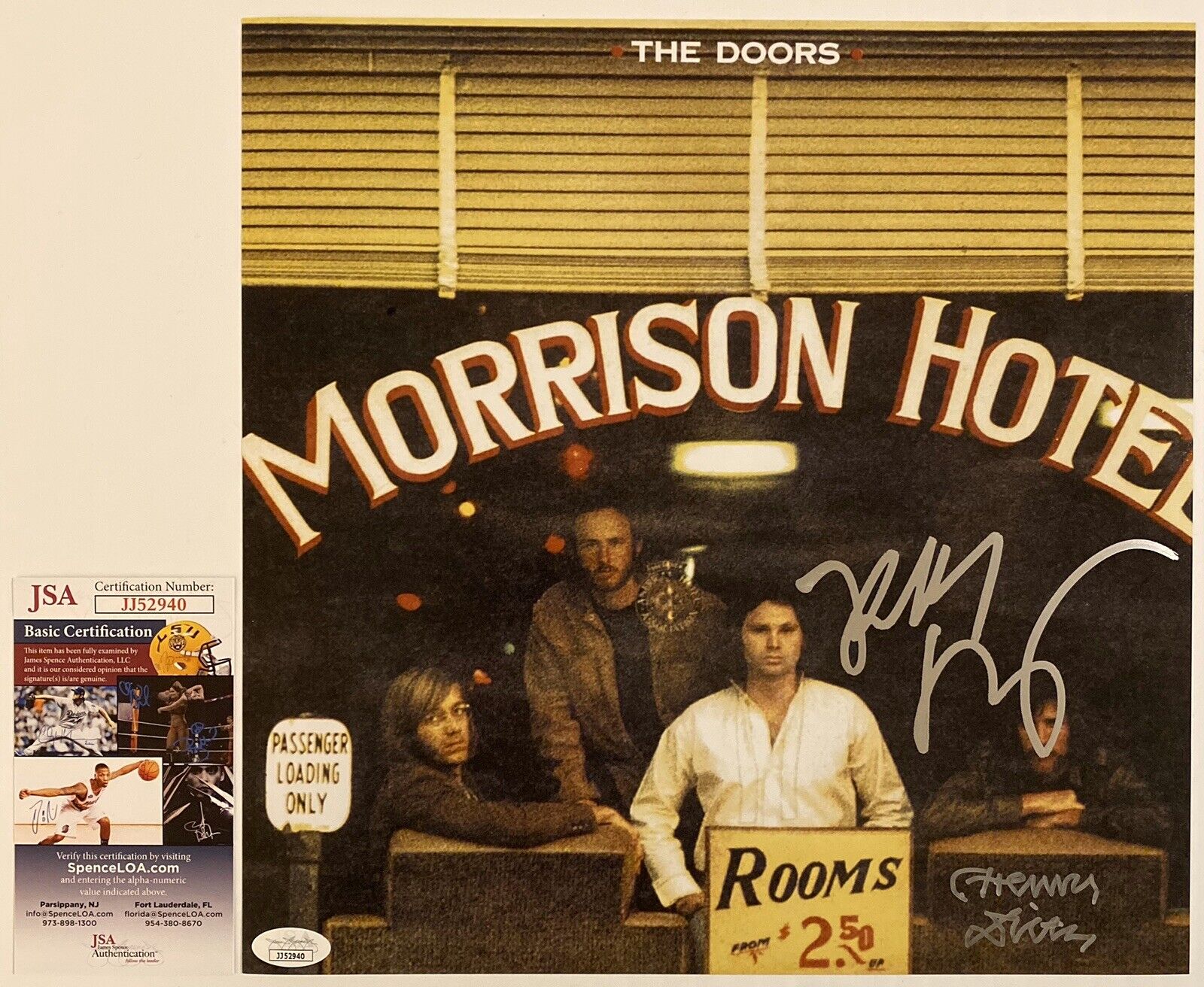 Robby Krieger Henry Diltz Signed Morrison Hotel 12x12 Photo The Doors JSA COA