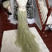 Stacees Formal Lace Floral Rhinestone Backless Embellished Gown Prom Dress