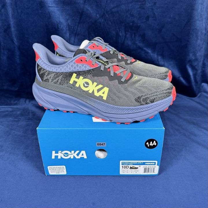 Men's Gray and Blue Hoka Challenger ATR 7 Obsidian/Anchor