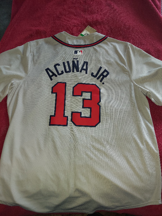 Atlanta Braves Jersey Ronald Acuna Jr #13 Nike MLB Road Limited Vapor Mens XL