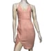 Seek the Label NWT Women’s M Dusty Rose Pink Ultra Suede V-Neck Slit Mini Dress
